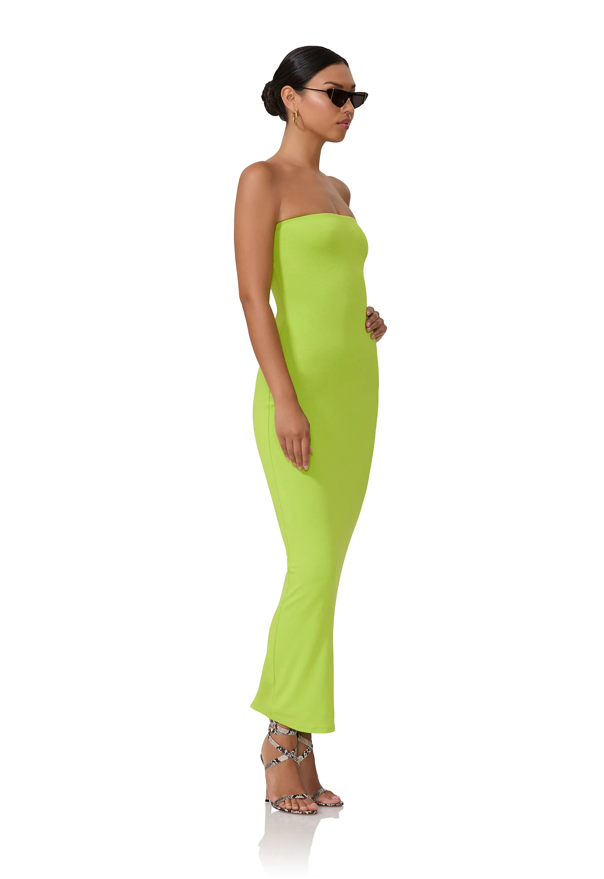 Dunn Column Maxi Dress - Lime Punch