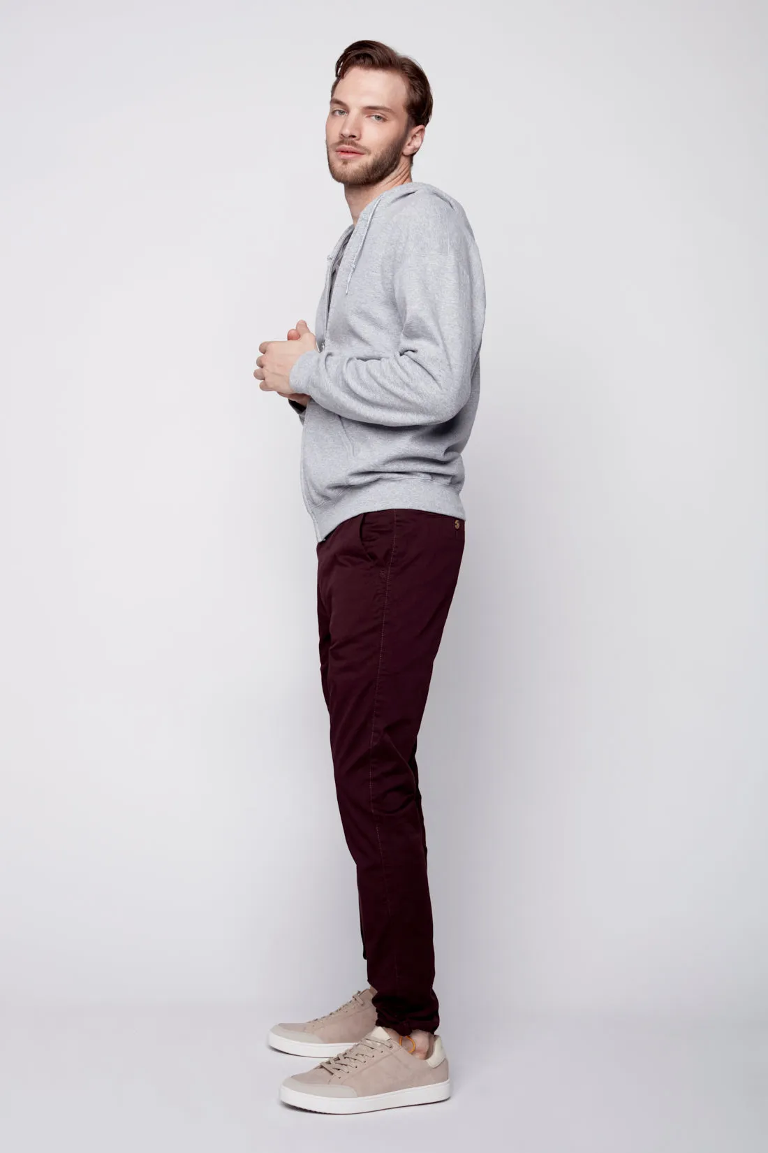 ELTON -  Slim Fit Chinos (Convertible Joggers) - Wine