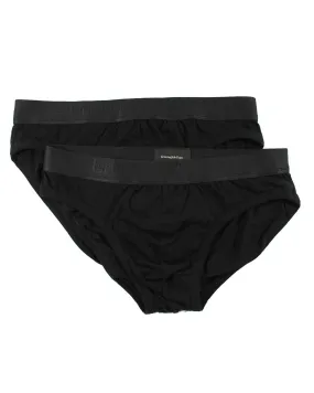 Ermenegildo Zegna Underwear Black Stretch L Cotton Midi Brief 2 Pack