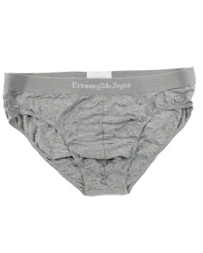 Ermenegildo Zegna Underwear Gray Stretch Cotton Midi Brief XXL SALE