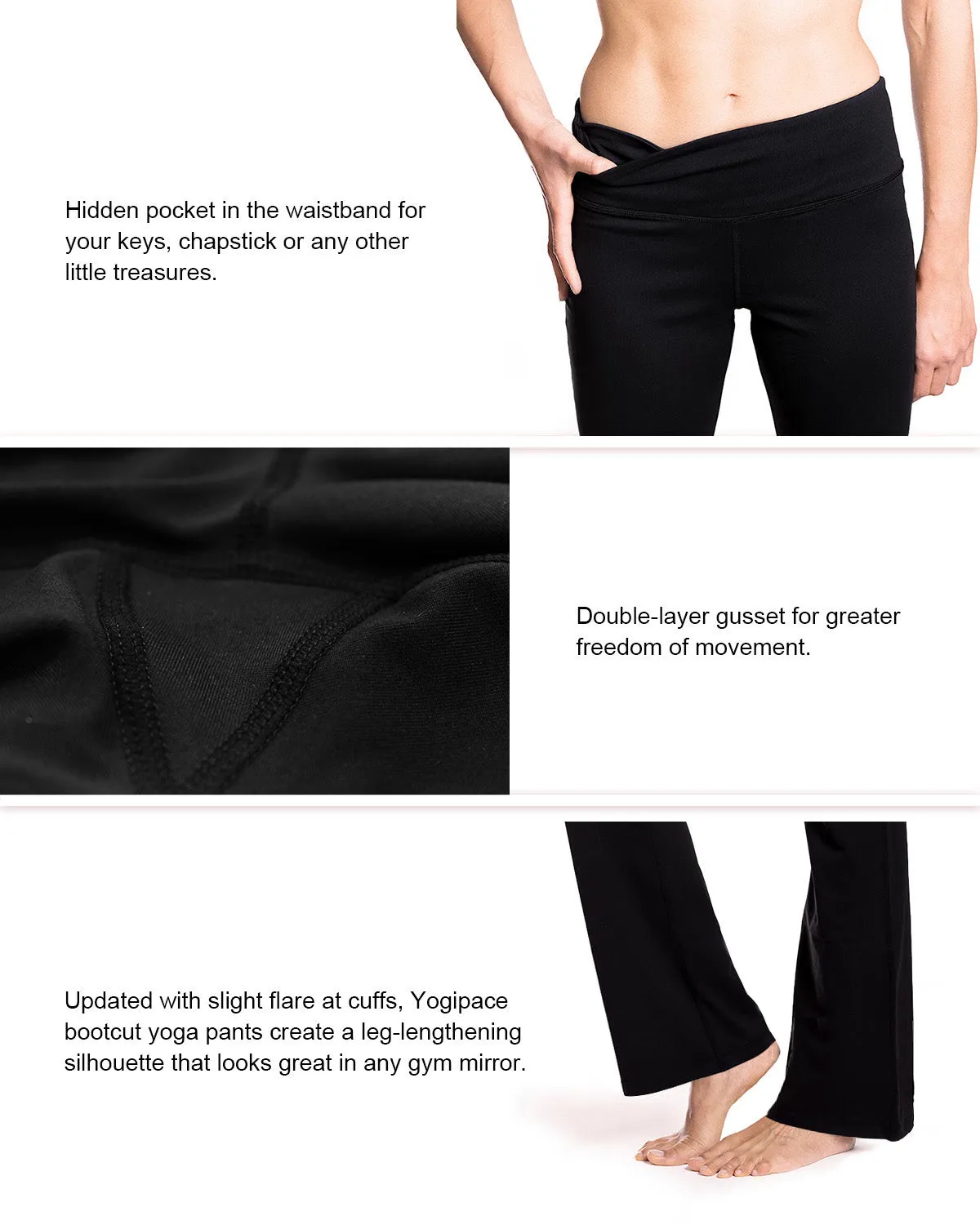 Essential Bootcut Yoga Pants (Black)