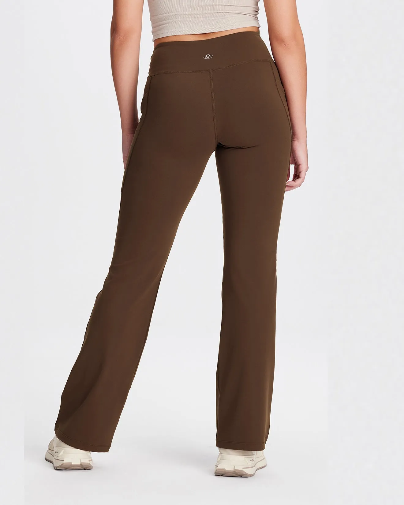 Essential Bootcut Yoga Pants, Side Pockets (Brown)