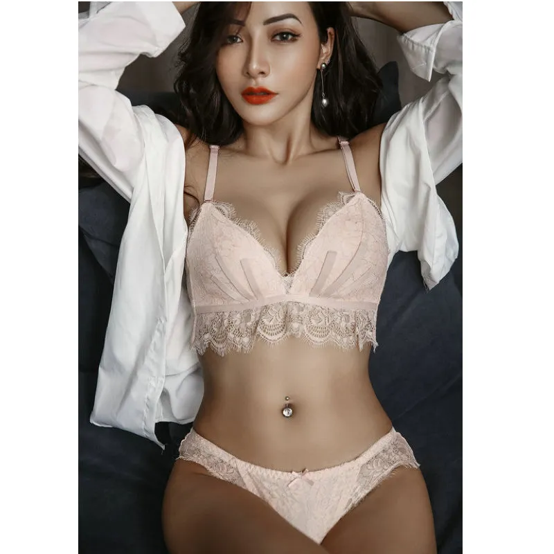 Fancy Lingerie Set for Women Lace Bra and Panty Set