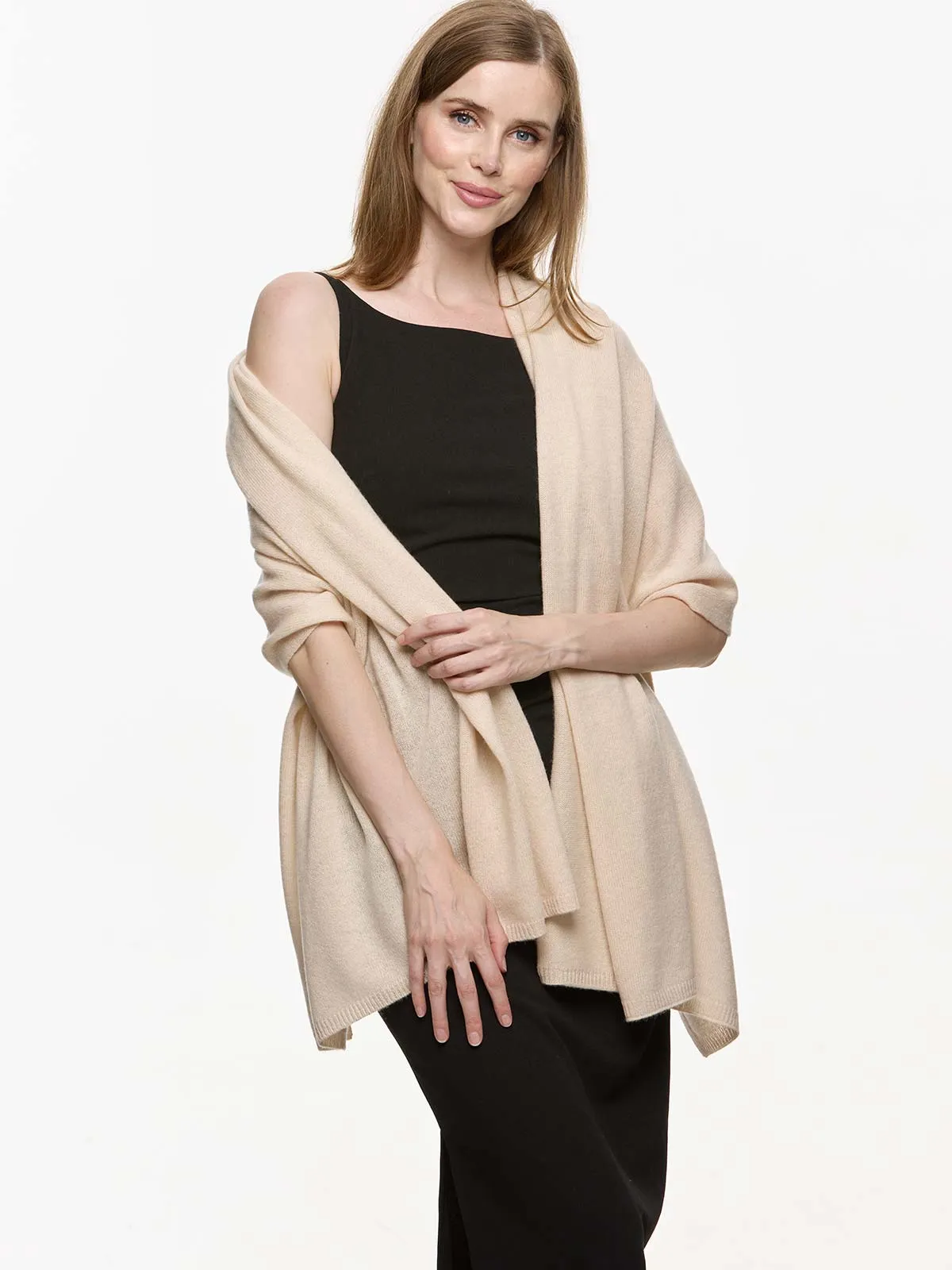 FlexKnit Cream Cashmere Wrap