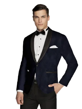 Floral Patterned Navy Tuxedo