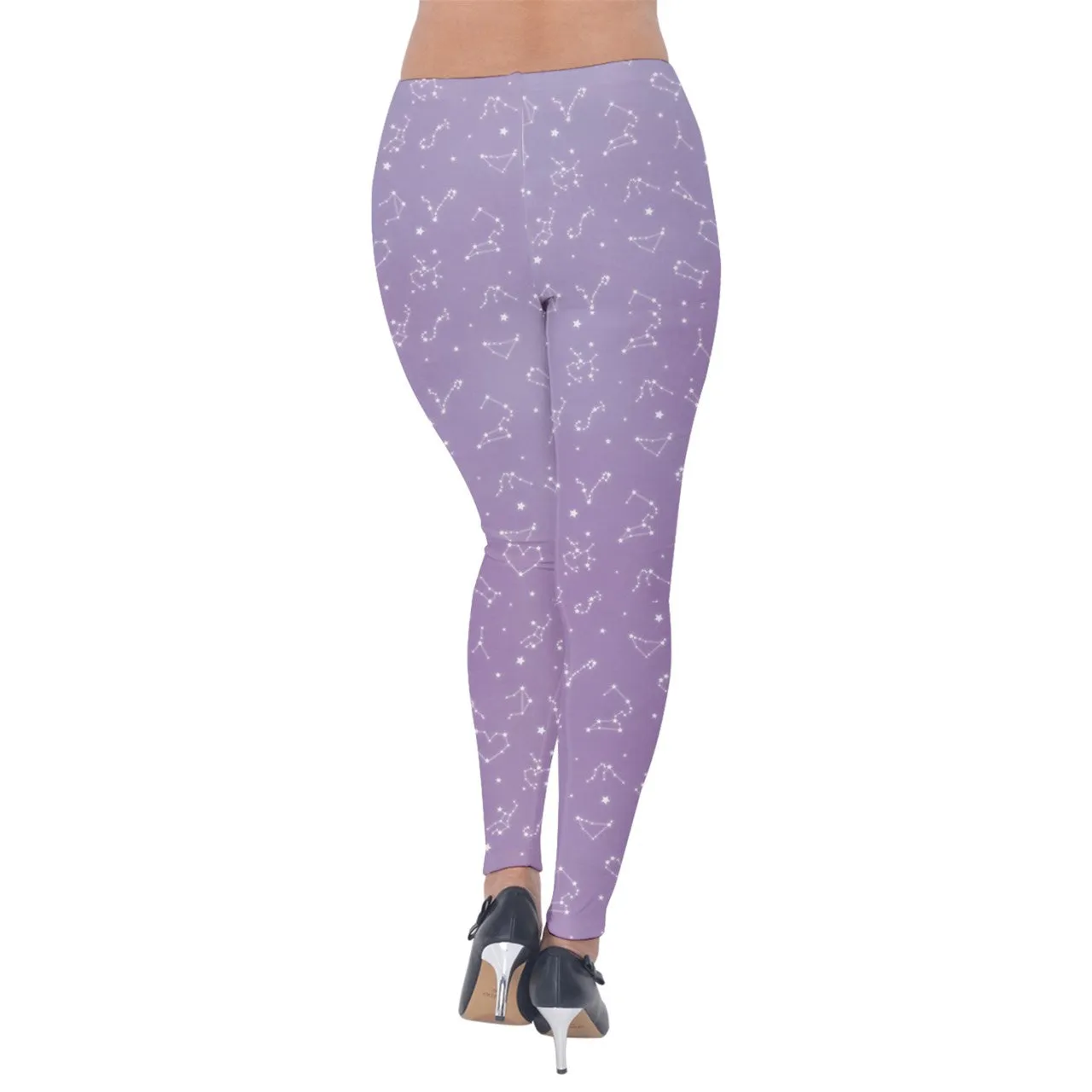 Fluffy Constellation Lavender Velvet Leggings