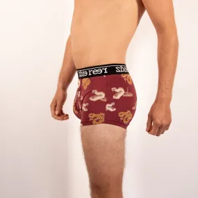 Fly Front Trunk - Slither - Maroon