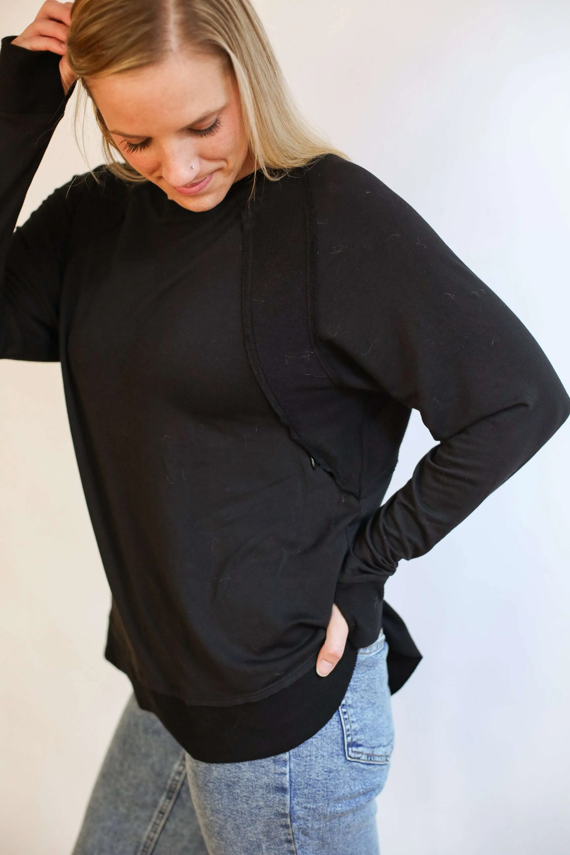 Free Flowing Long Sleeve Nursing Top