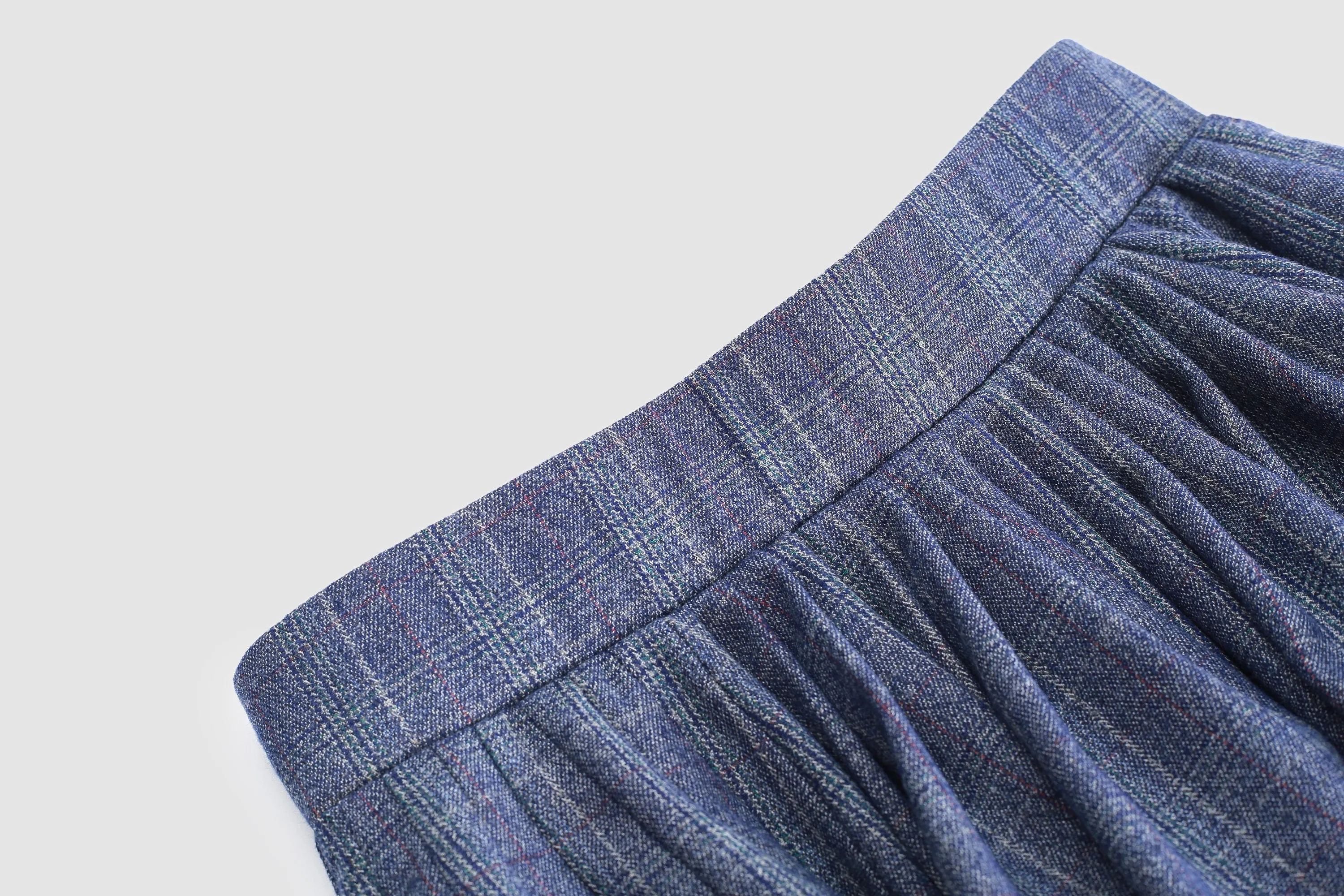 Future 4 | Tartan Wool Skirt in Blue