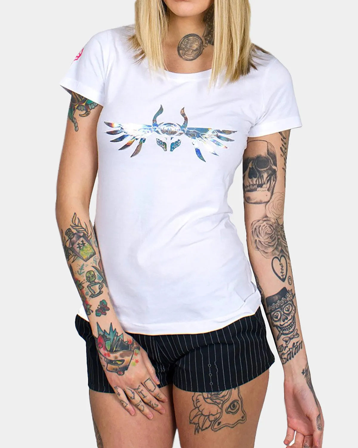 GIRLS GUARDIAN ANGEL HOLOGRAPHIC T-SHIRT