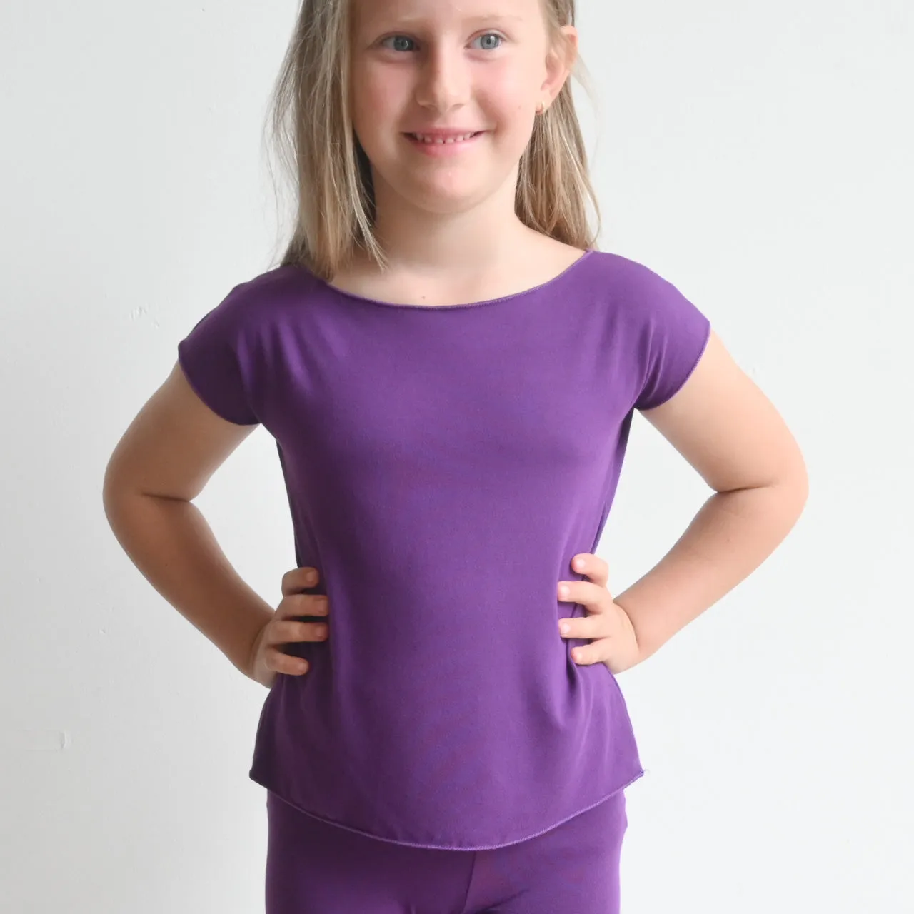 Girl's Square Cut T-shirt - 4 years to Tween by KOBOMO Bamboo