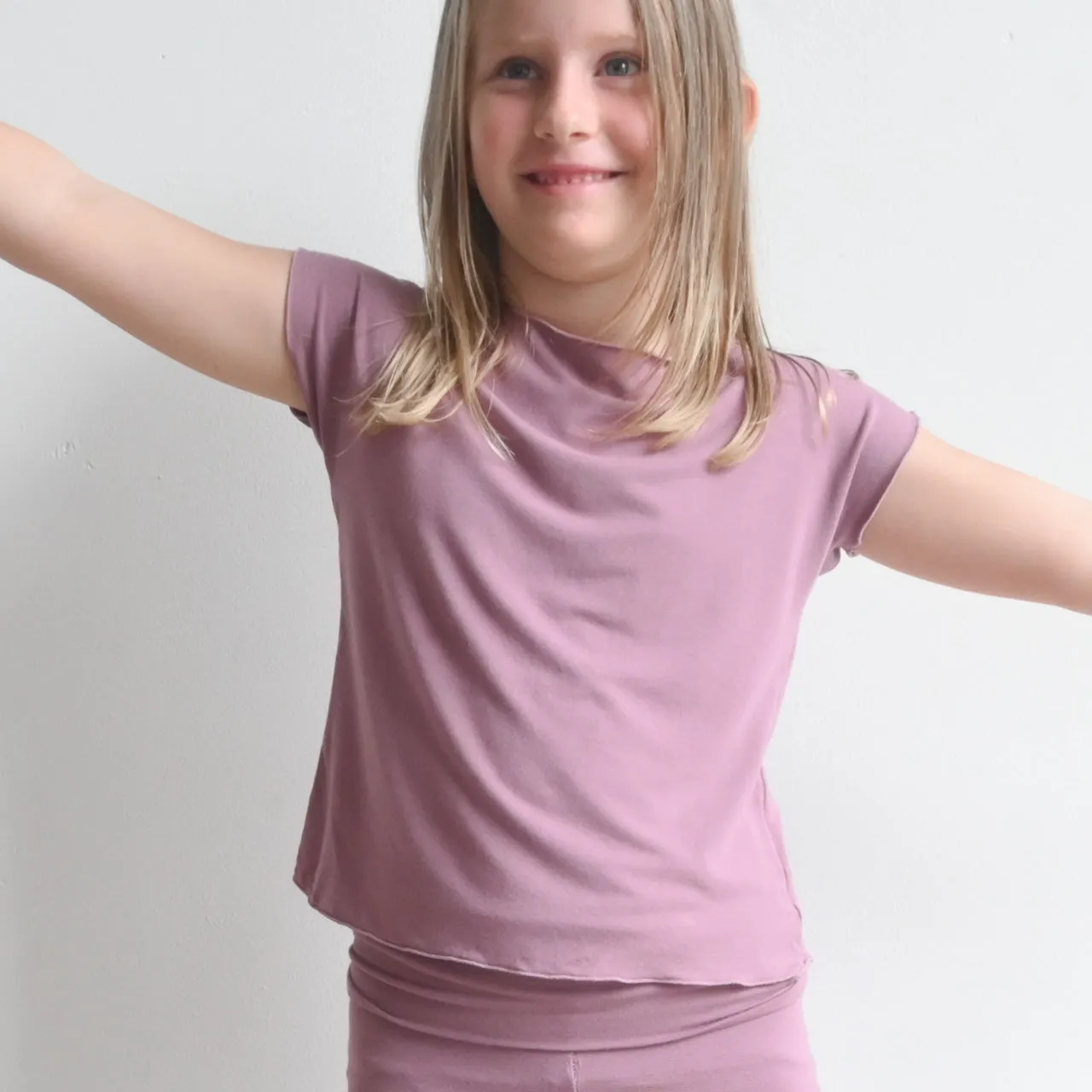 Girl's Square Cut T-shirt - 4 years to Tween by KOBOMO Bamboo