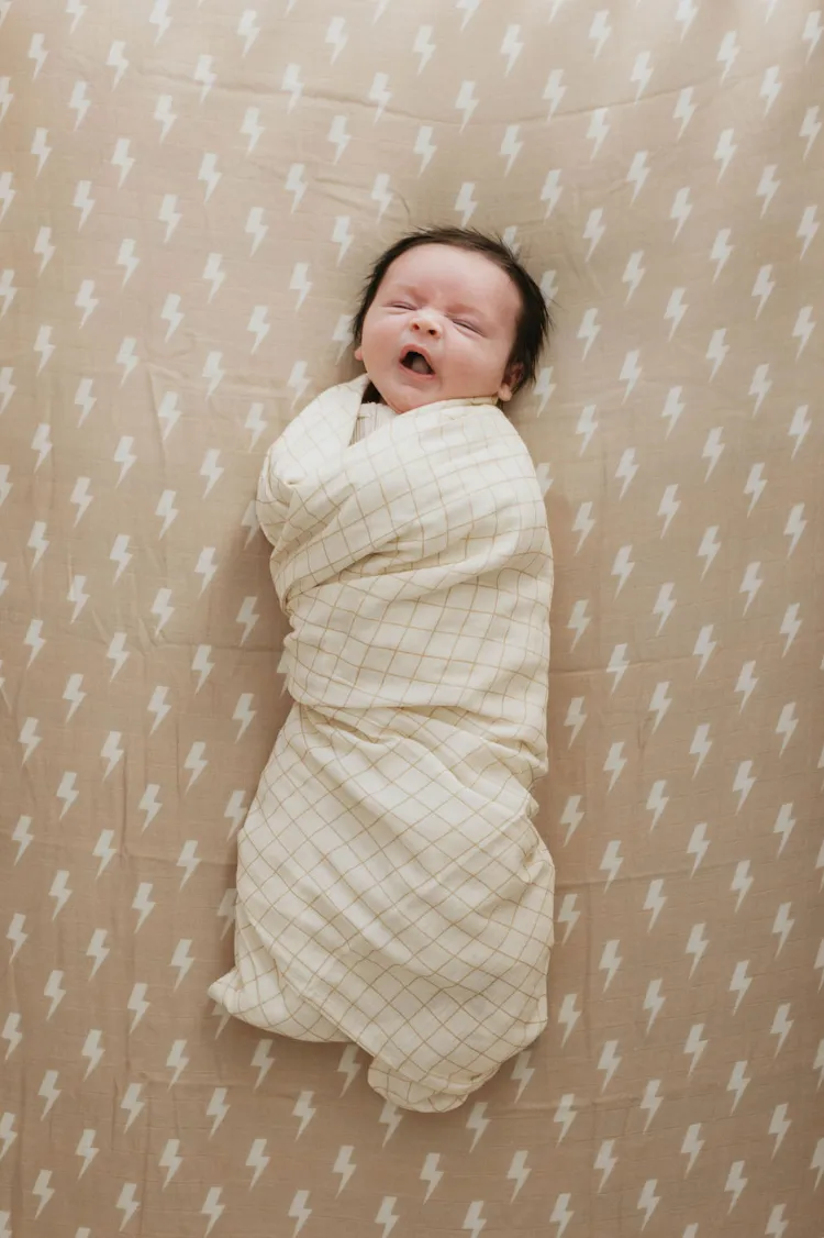 Golden Grid | Muslin Swaddle