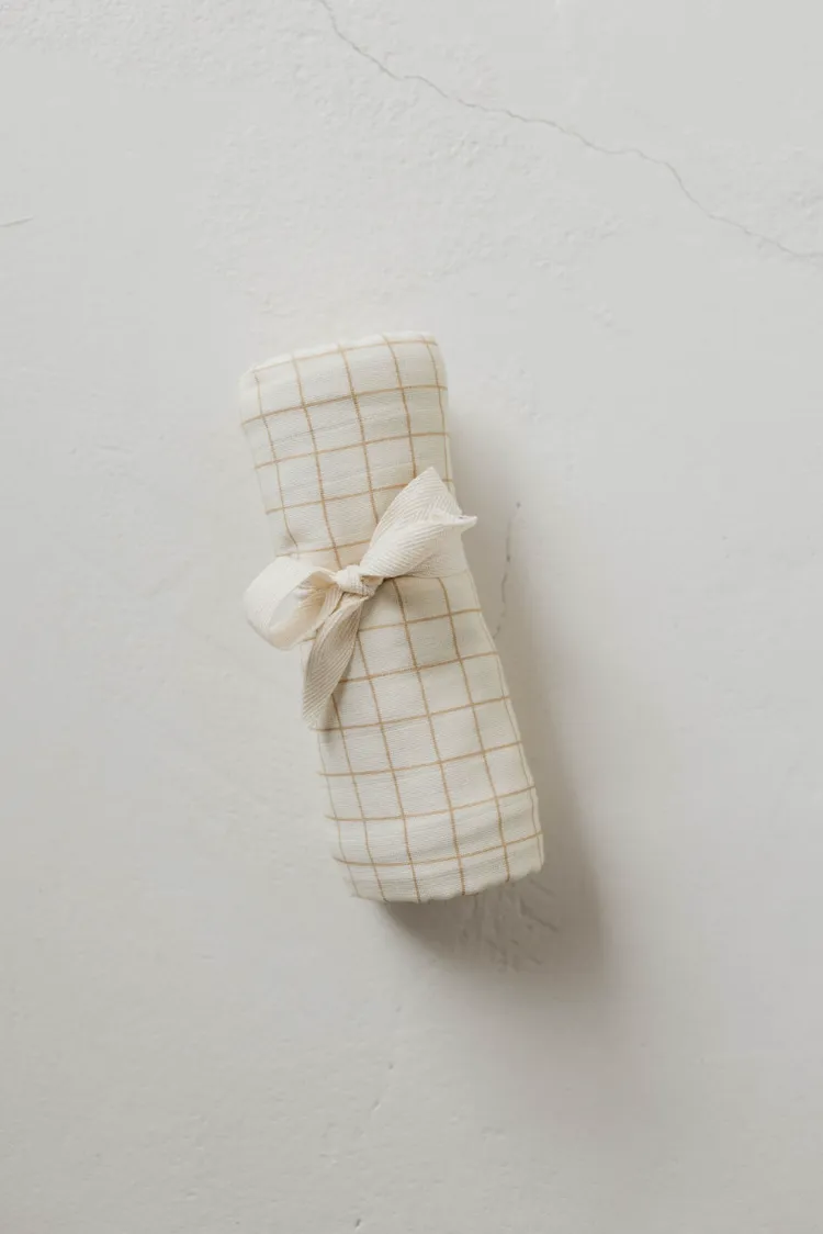 Golden Grid | Muslin Swaddle