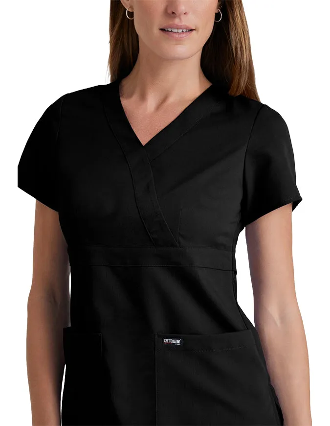 Grey's Anatomy 25.5 Inch Women's Mock Wrap Nurse Scrub Top