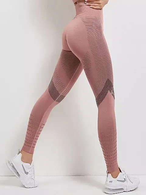 High Waist Ankle-Length Yoga Pants for Women - Solid, Seamless, Booty Lifting