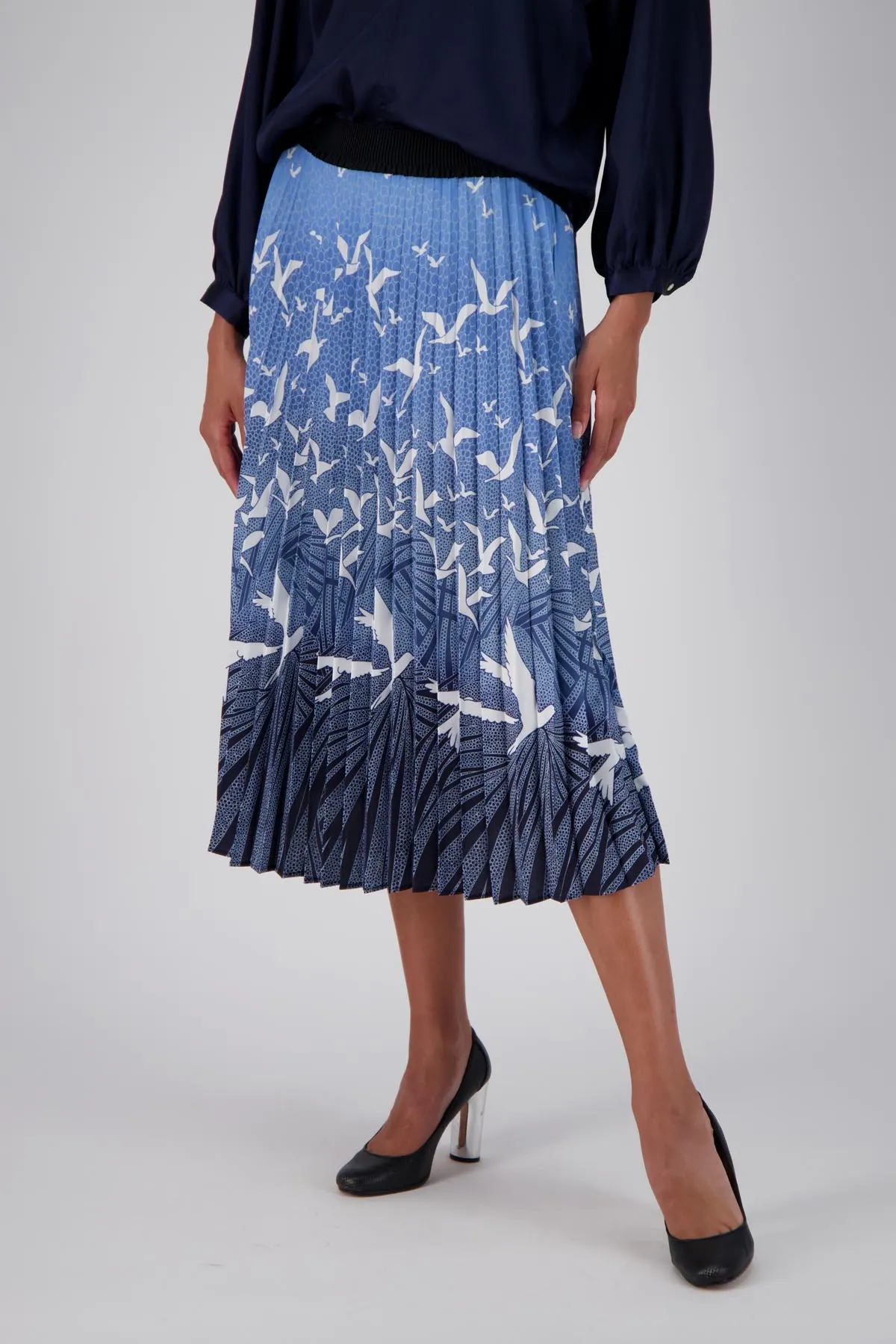 Homebound Pleated Skirt Blue