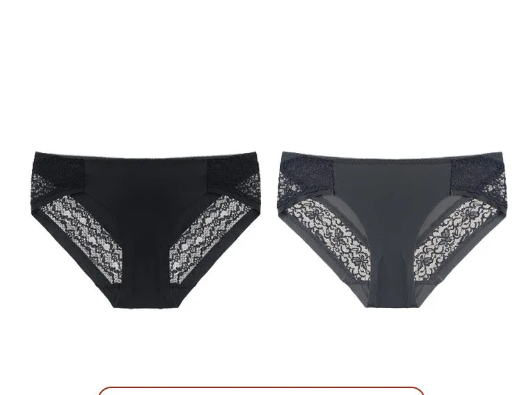 Ice Silk And Lace Low-waist Underwear