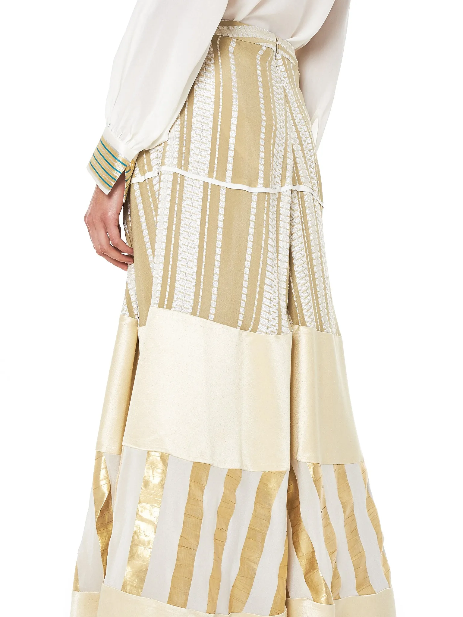 'Ionia' Paneled Maxi Skirt (CLSK094-IONIA-LIGHT-GOLD)