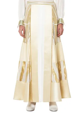 'Ionia' Paneled Maxi Skirt (CLSK094-IONIA-LIGHT-GOLD)