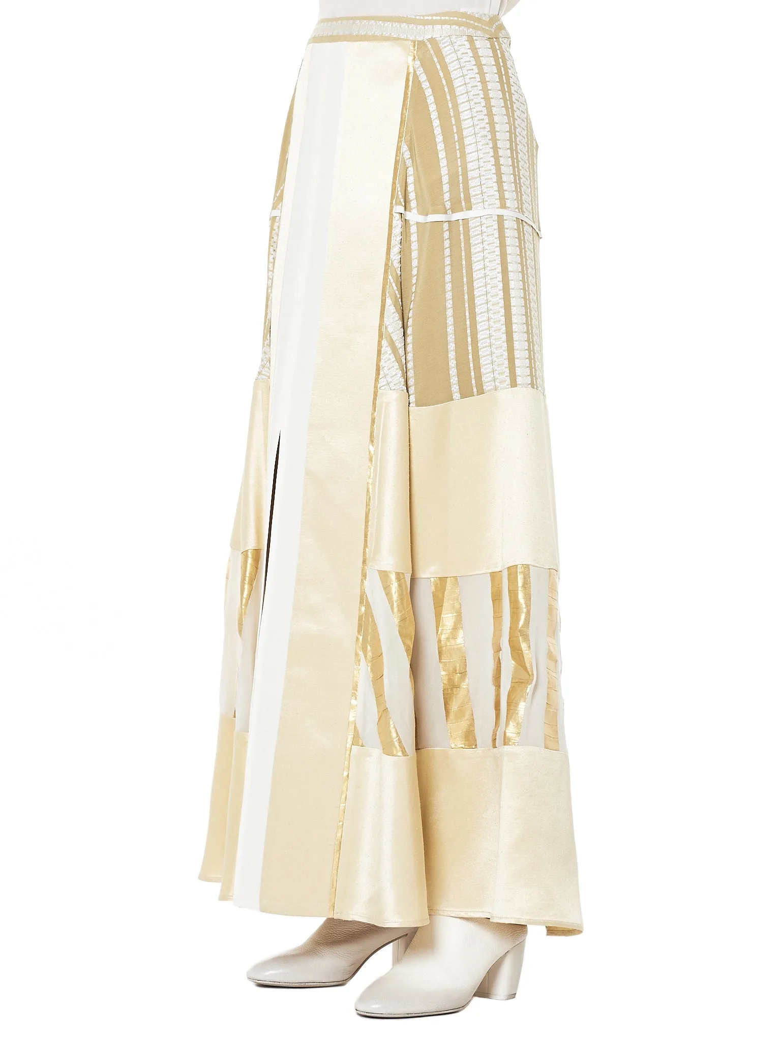 'Ionia' Paneled Maxi Skirt (CLSK094-IONIA-LIGHT-GOLD)