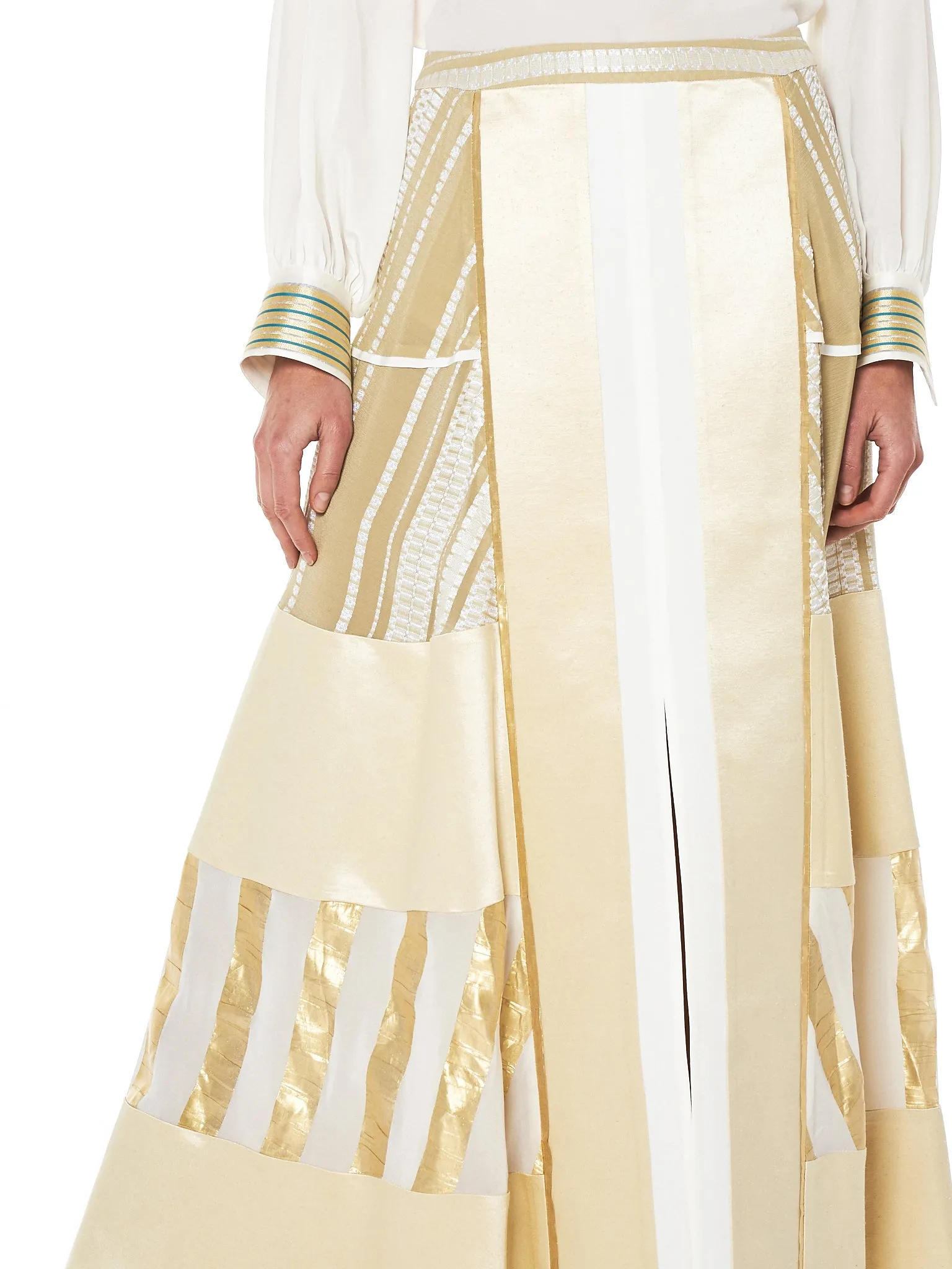 'Ionia' Paneled Maxi Skirt (CLSK094-IONIA-LIGHT-GOLD)