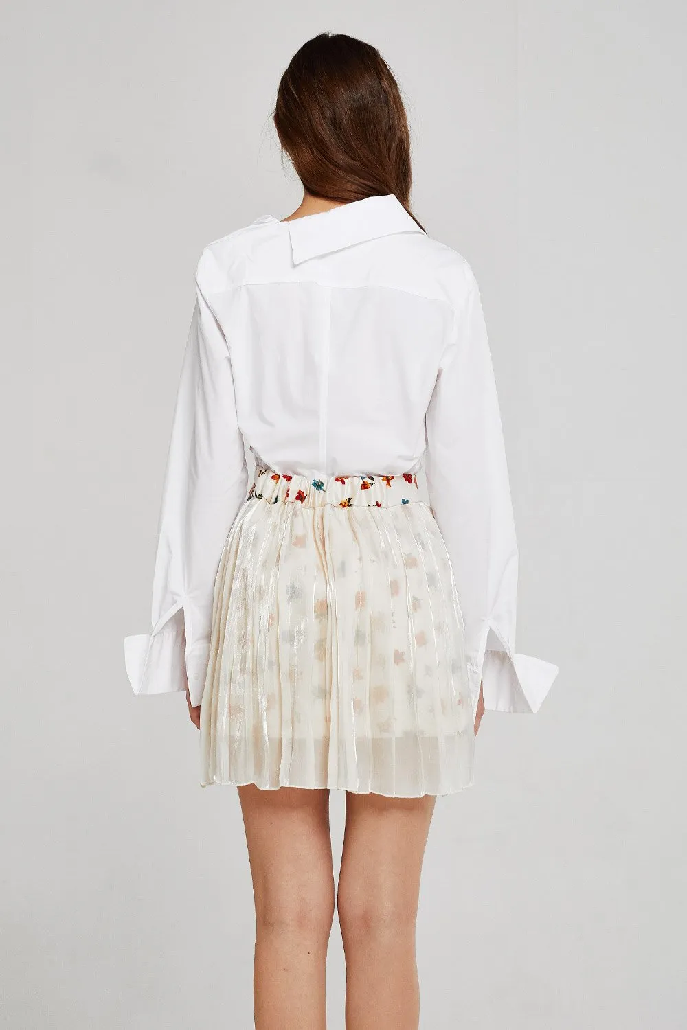 Isabel Pleated Chiffon Overlay Skirt