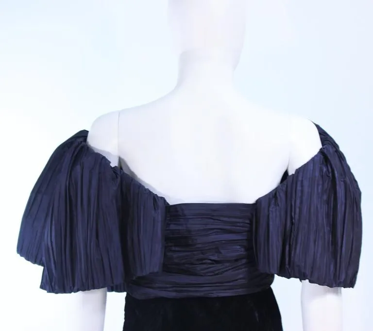 JACQUELINE DE RIBES Navy Velvet Gown Size 6-8