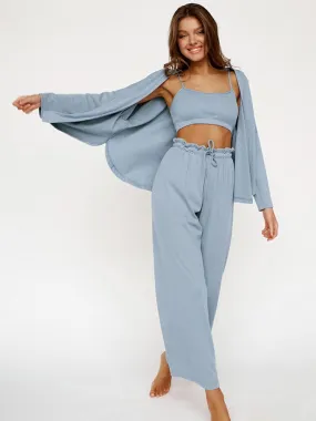 Knitted Cardigan Camisole Sexy Pajama Set