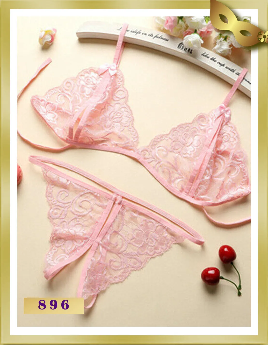 Lace Open Lingerie Underwear Set 896