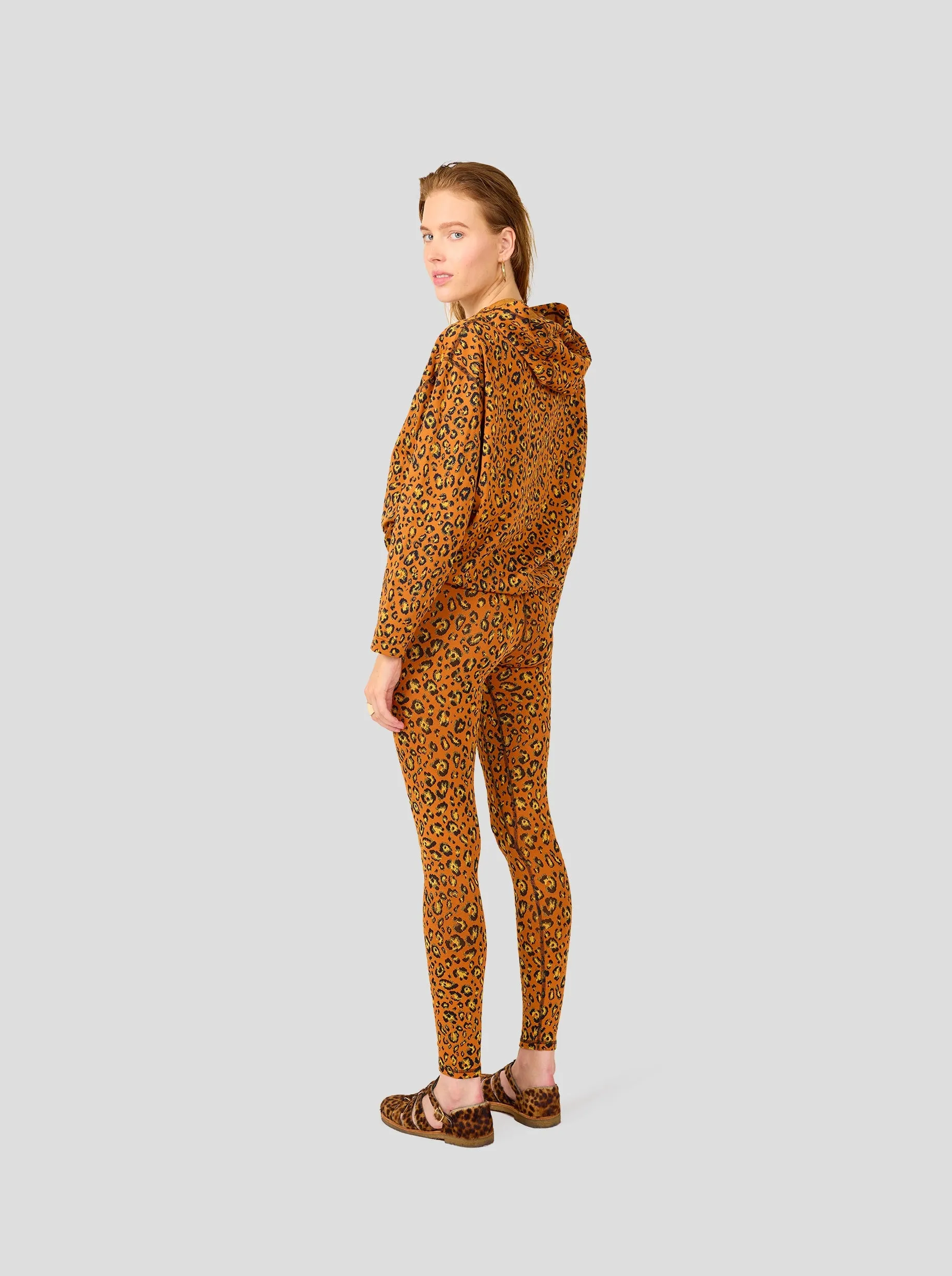 Legging Glue in ochre Leopard jersey