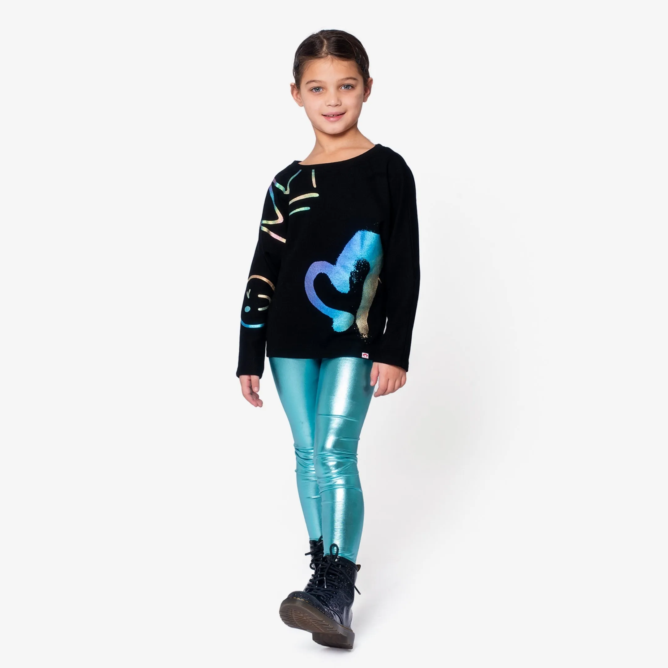 Leggings | Metallic Aqua