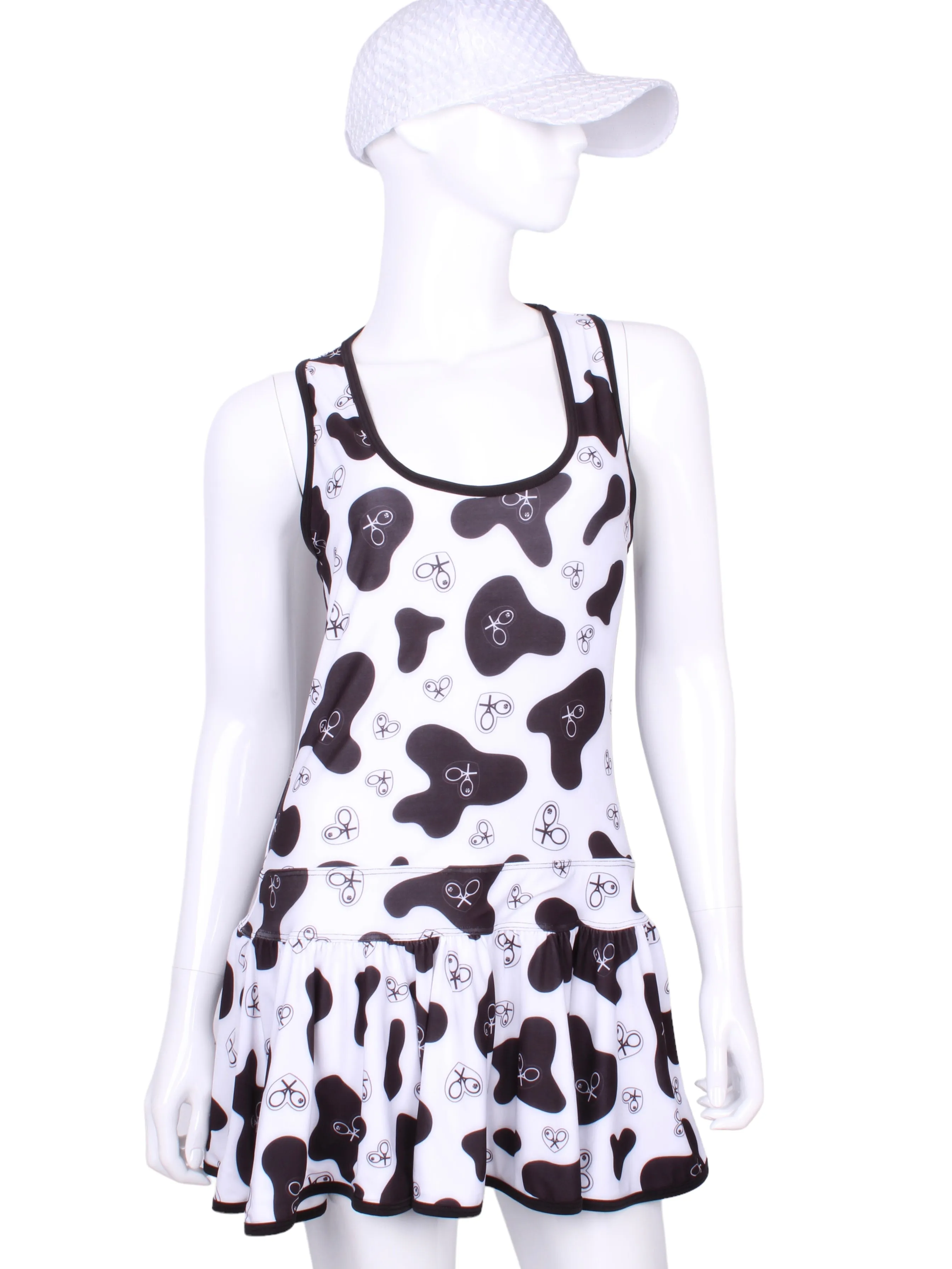 Limited V1 Cow Print Sandra Dee Court To Cocktails Tennis Dress