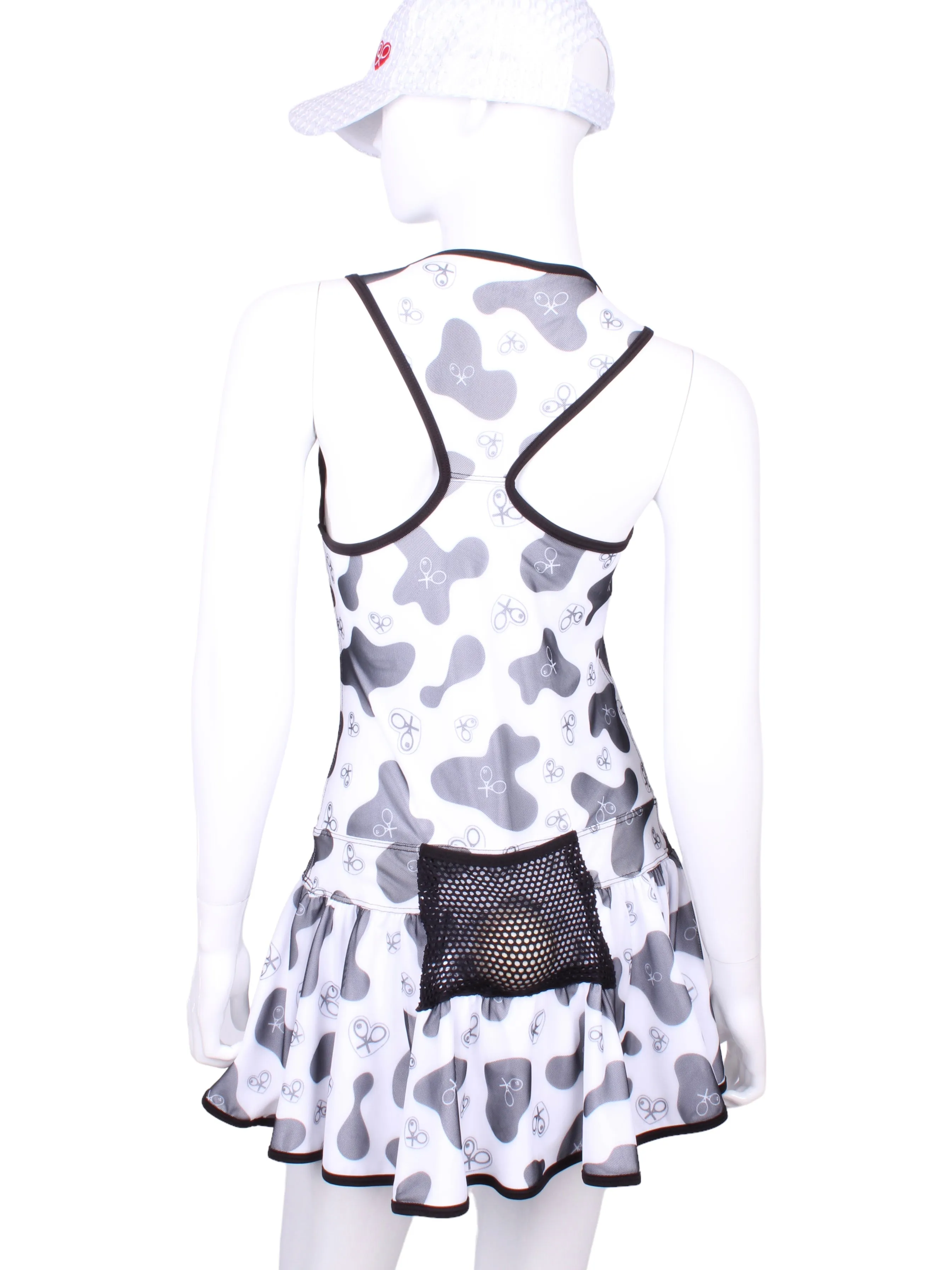 Limited V1 Cow Print Sandra Dee Court To Cocktails Tennis Dress