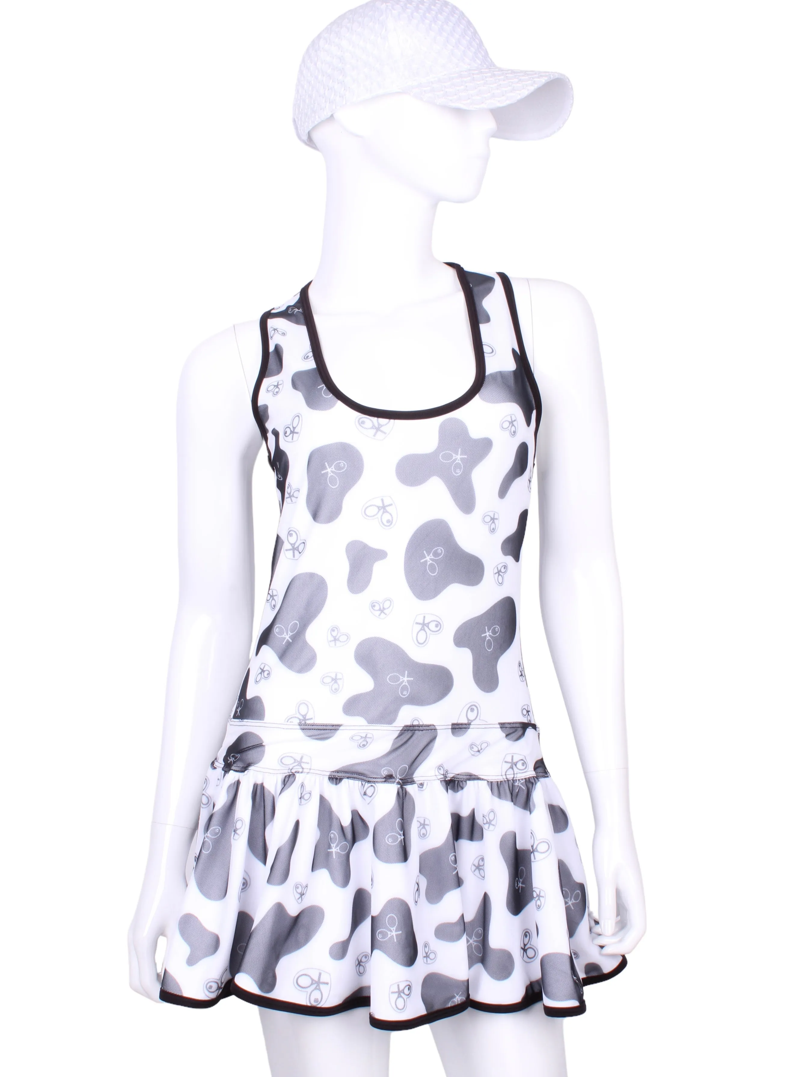 Limited V1 Cow Print Sandra Dee Court To Cocktails Tennis Dress