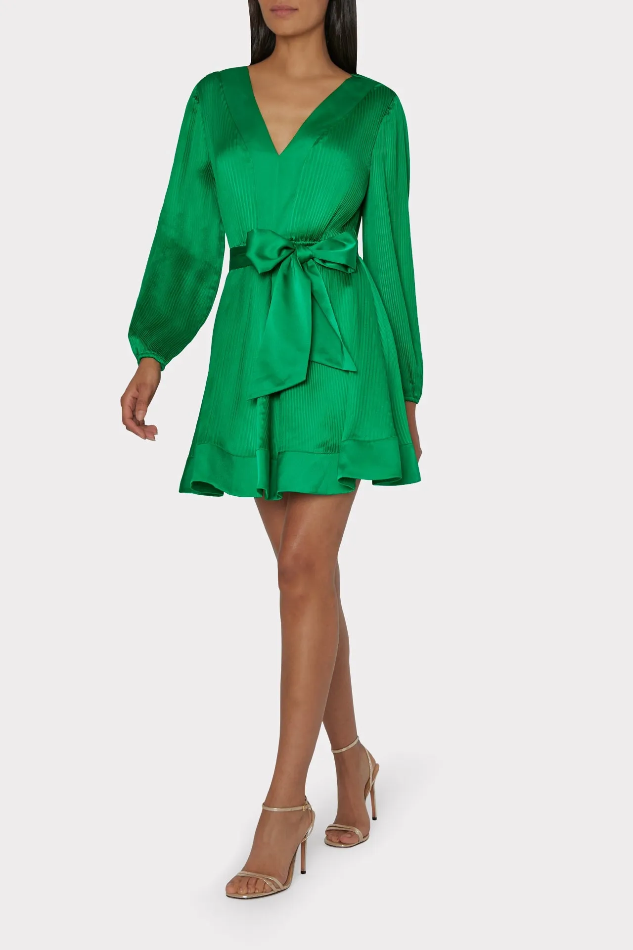 Liv Satin Pleated Dress