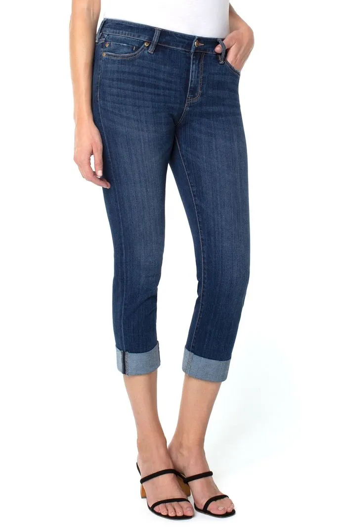 Liverpool Charlie Crop Wide Rolled Jeans