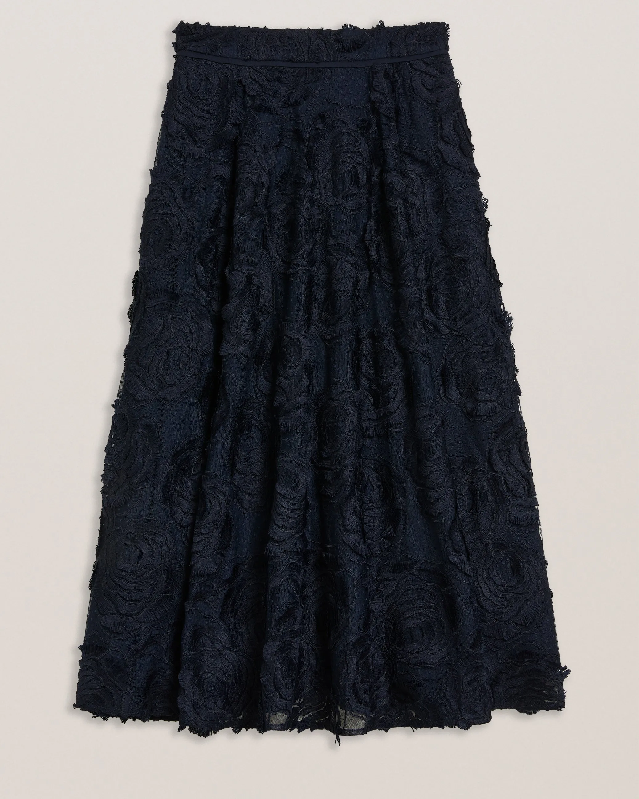 Louelaa Midi Skirt With Pleats Navy