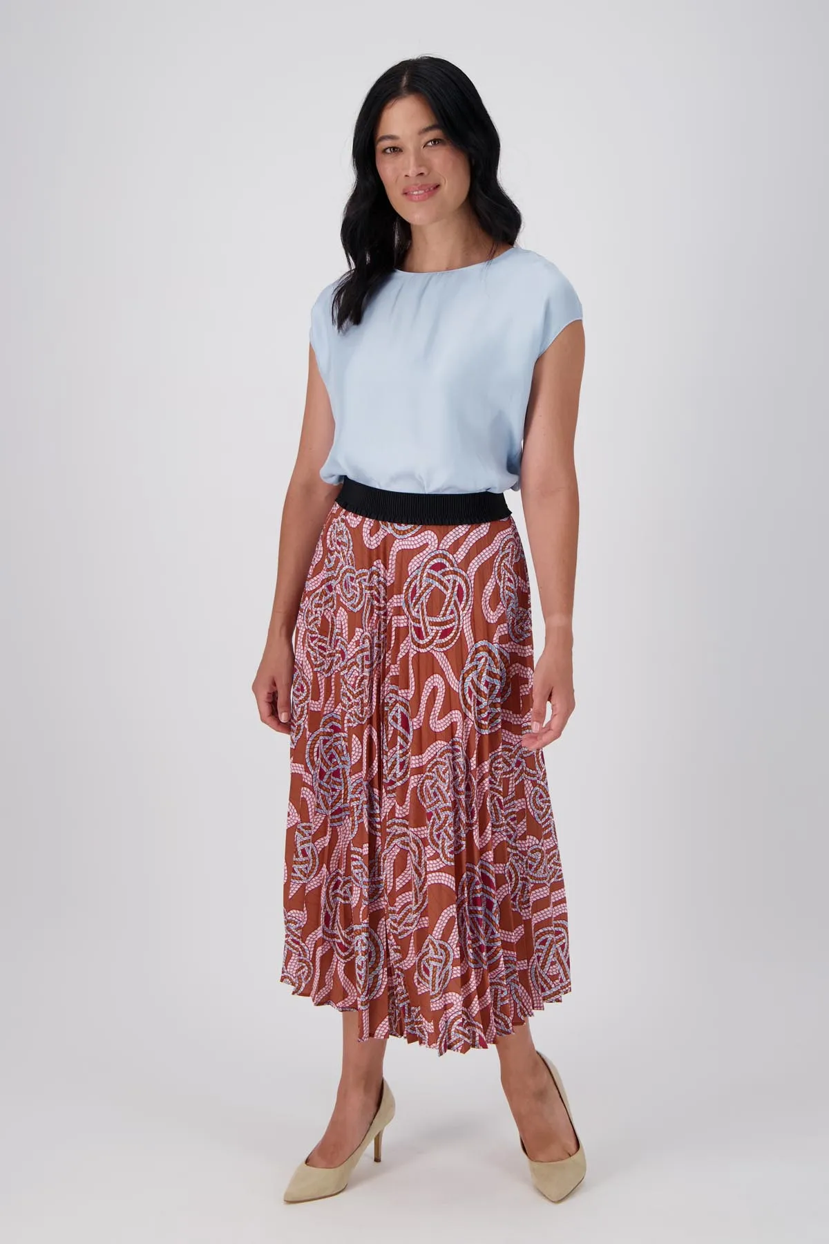 Loveknots Pleated Skirt Caramel