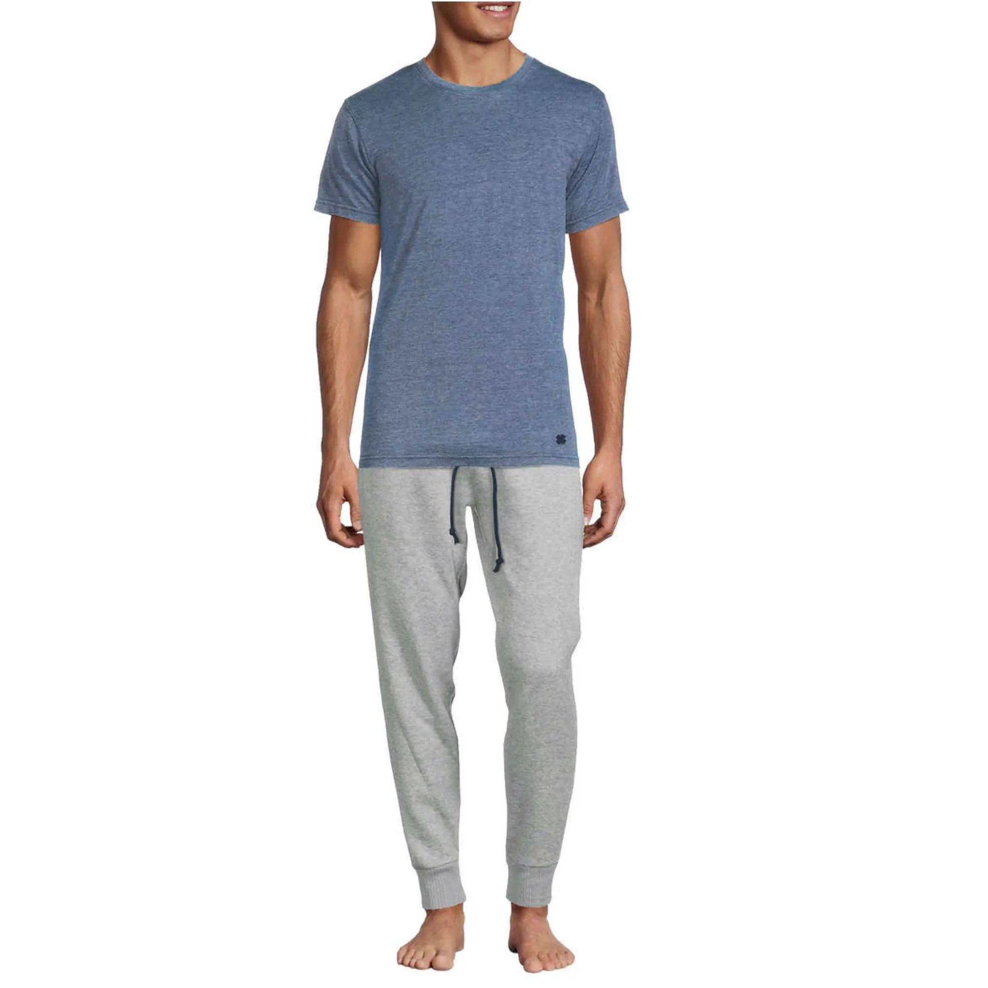 Lucky Brand Men’s 2-Piece Soft Cotton Blend PJ Tee and Pants Lounge Set