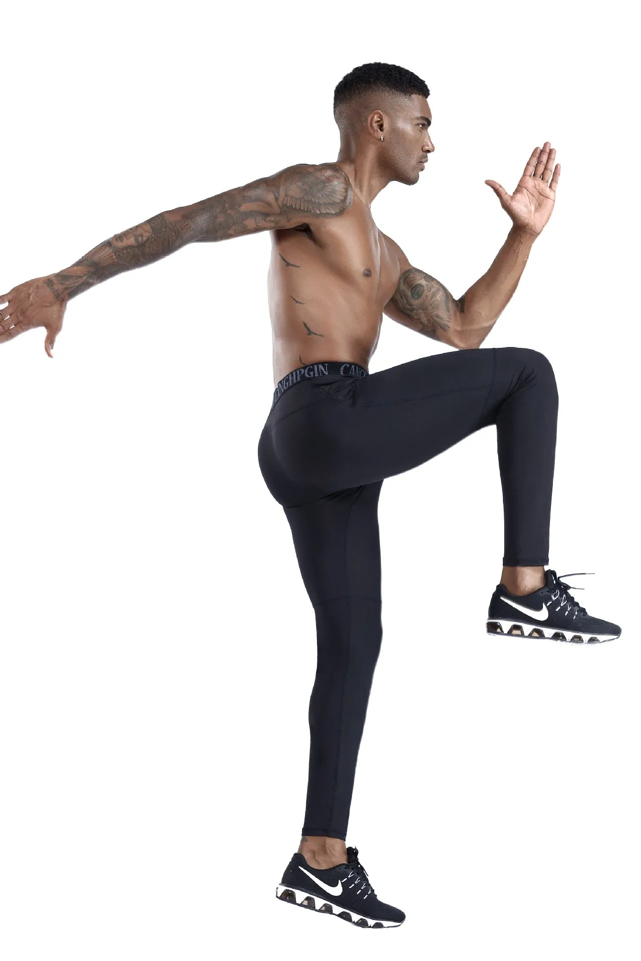 Men's Quick-Drying High Waist Sports Running Leggings