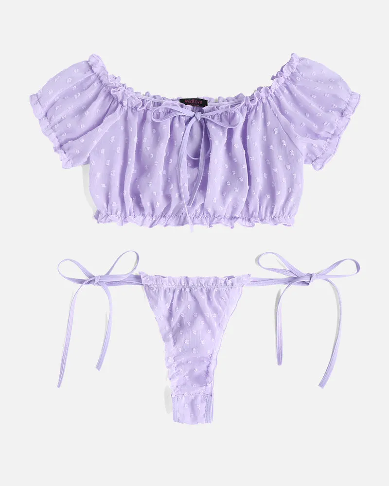 Mesh Butterfly Bra and Panty Set