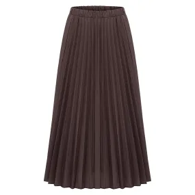 Midi Pleated Skirt - Dove Brown