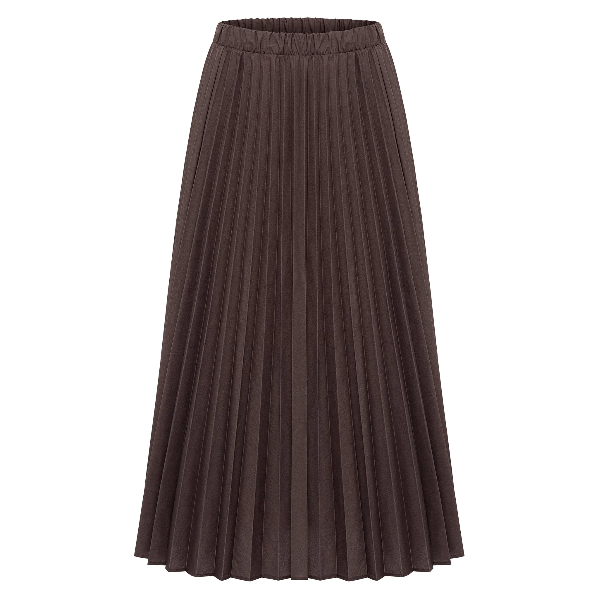 Midi Pleated Skirt - Dove Brown