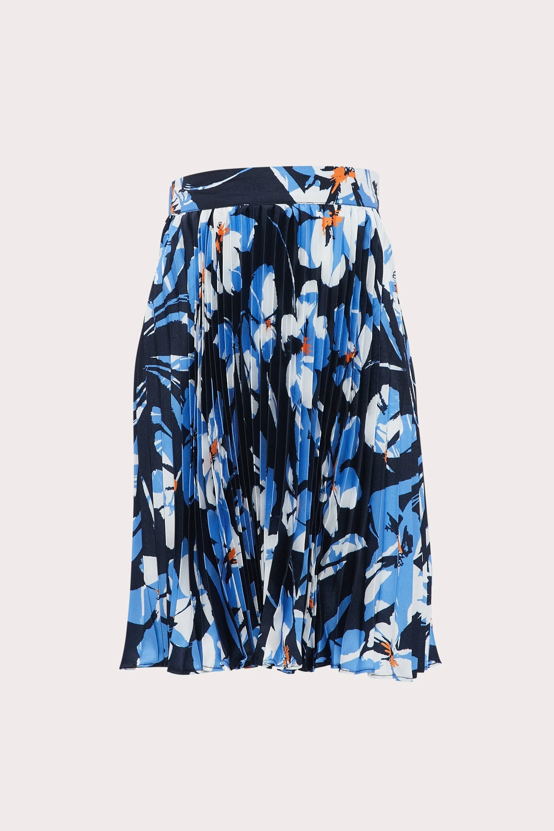 Milly Minis Hibiscus Print Twill Pleat Skirt