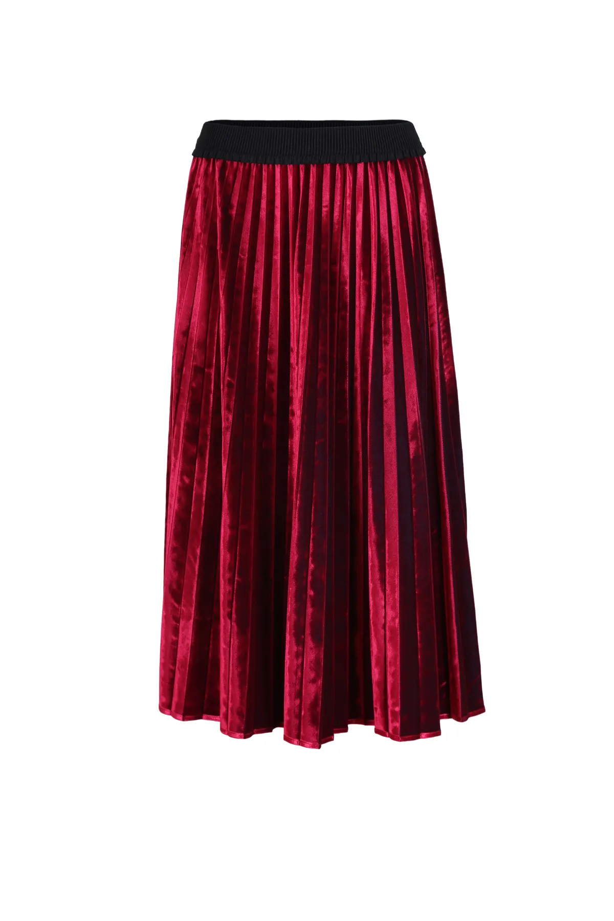 Mirage Velvet Pleated Skirt Fuchsia