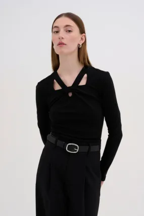 My Essential Wardrobe Nupti Knot Blouse in Black