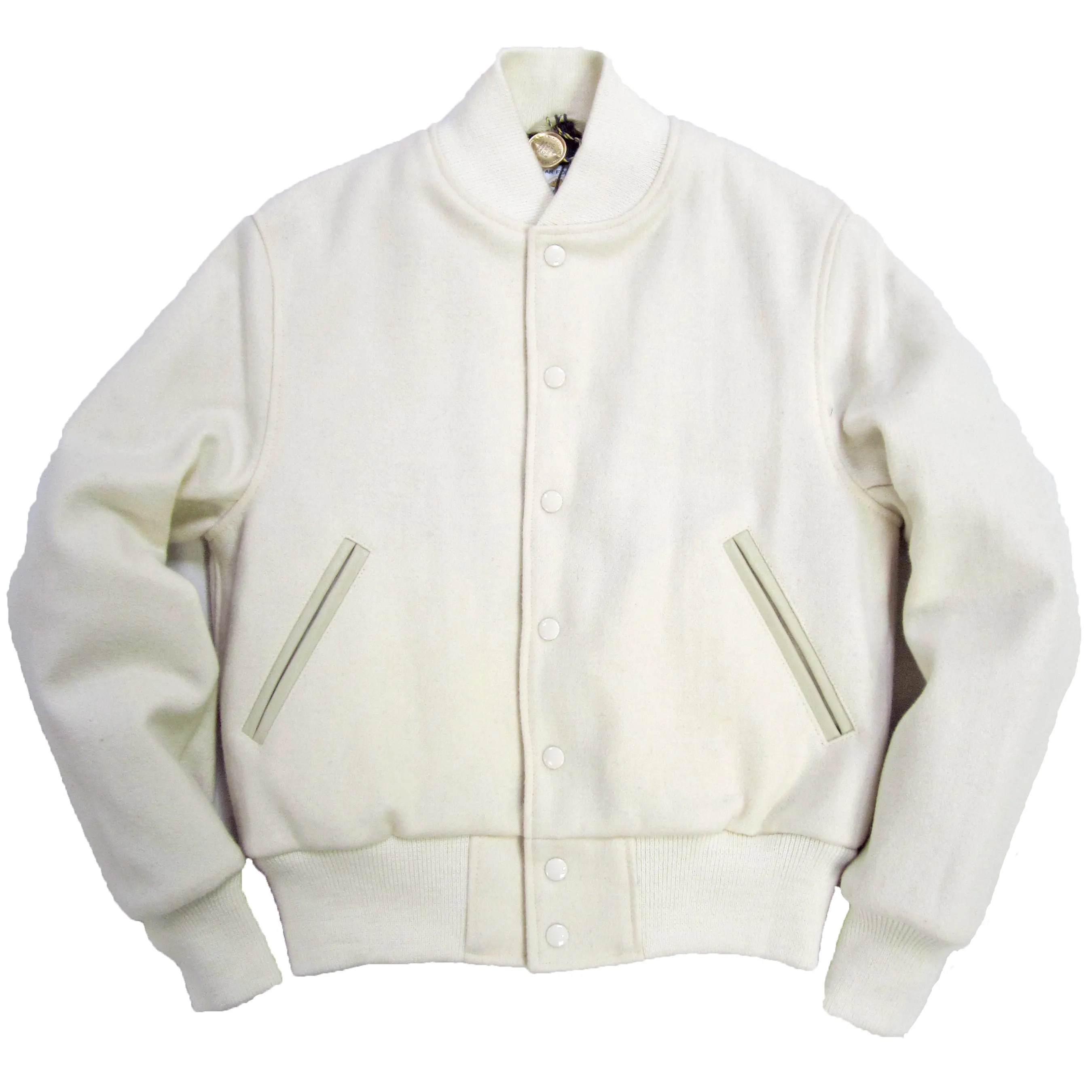 Natural Melton All Wool Varsity