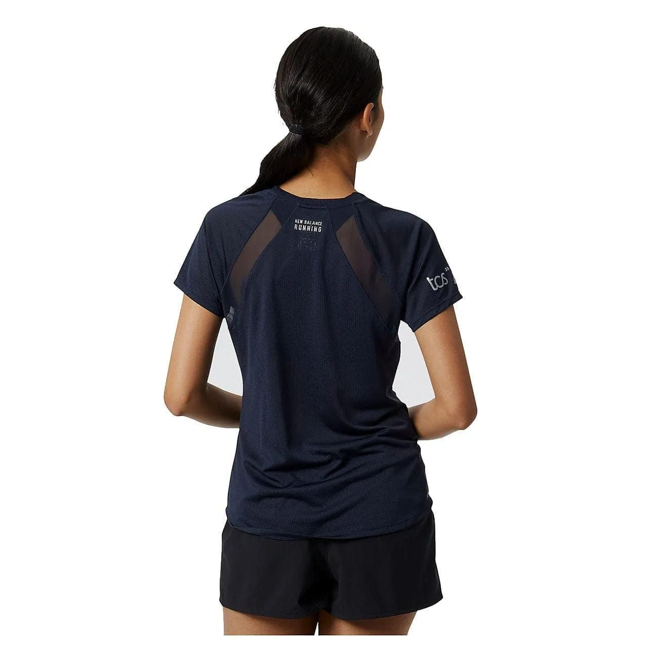 New Balance London Edition Printed Impact Run Short Sleeve (Women's) - Navy