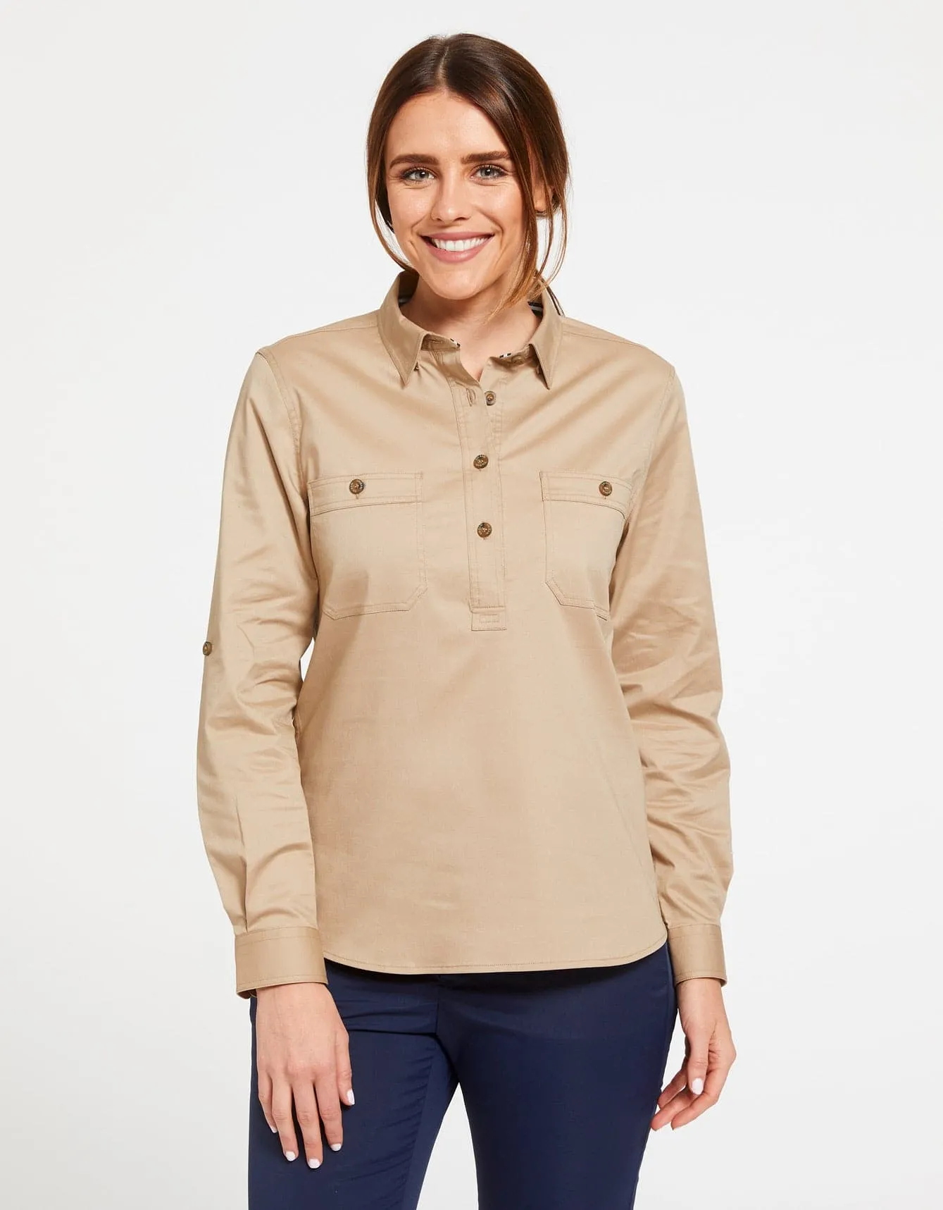 Outback Half Placket Shirt UPF 50  Technicool Collection